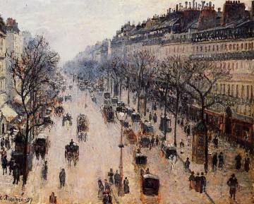  Montmartre Pintura - Boulevard Montmartre mañana de invierno de 1897 Camille Pissarro parisino